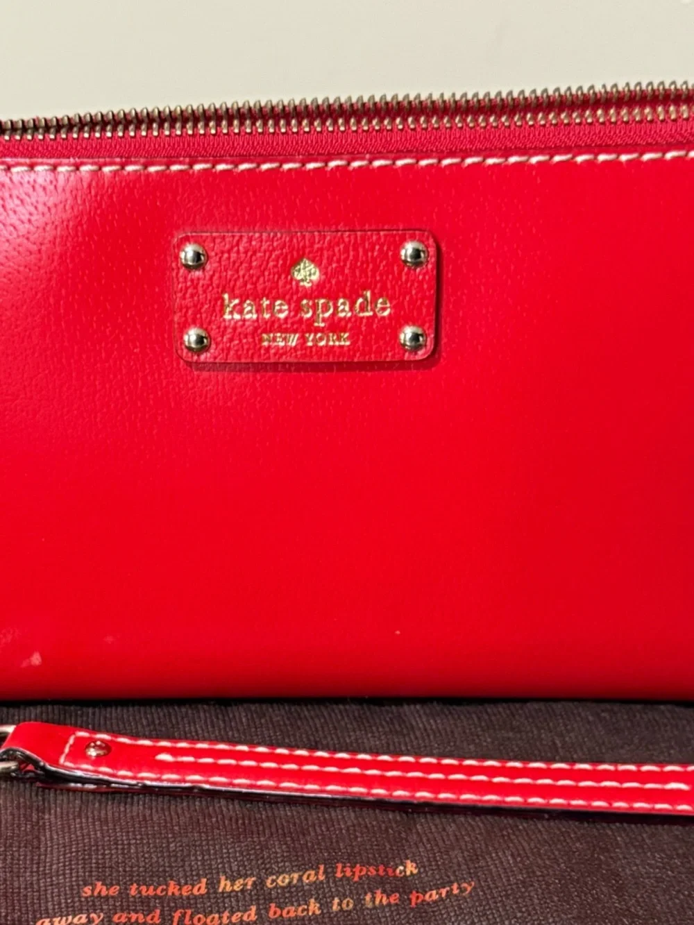 Kate Spade New York Welsley Byrd Red Leather Chain Shoulder Bag